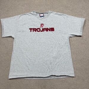 USC Trojans Men's Shirt Size XL Gray Short Sleeve NCAA Football Vintage Y2K